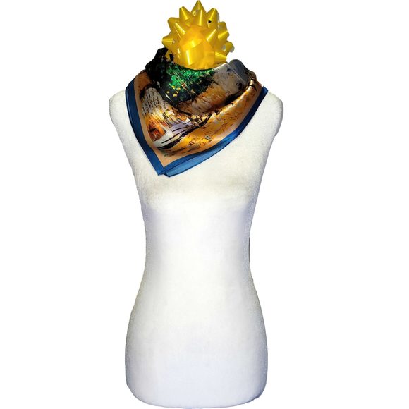 NWT Genuine 100% Mulberry Silk Satin Scarf 20"x20" Small Square Shawl 5455 - Picture 3 of 7